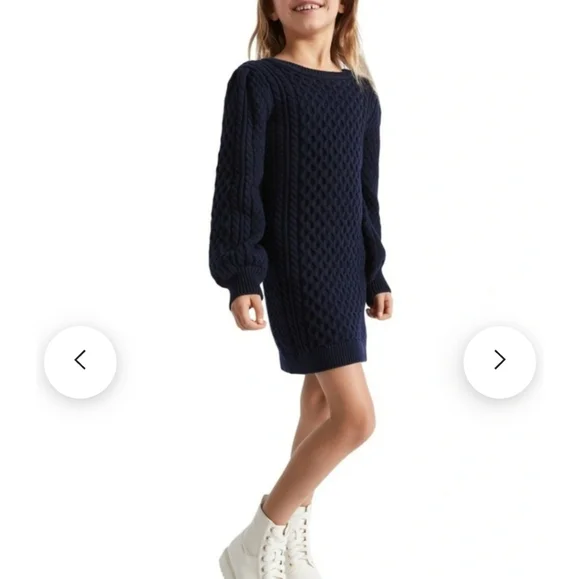 SEED Heritage Cable Knit Dress in Blue 4
